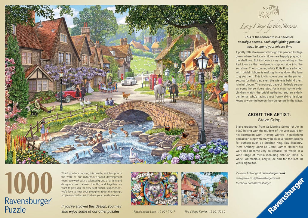 ** Pre- Order ** Leisure Days No.13: Lazy Days by the Stream by Steve Crisp - 1000 Piece Jigsaw Puzzle (Ravensburger)