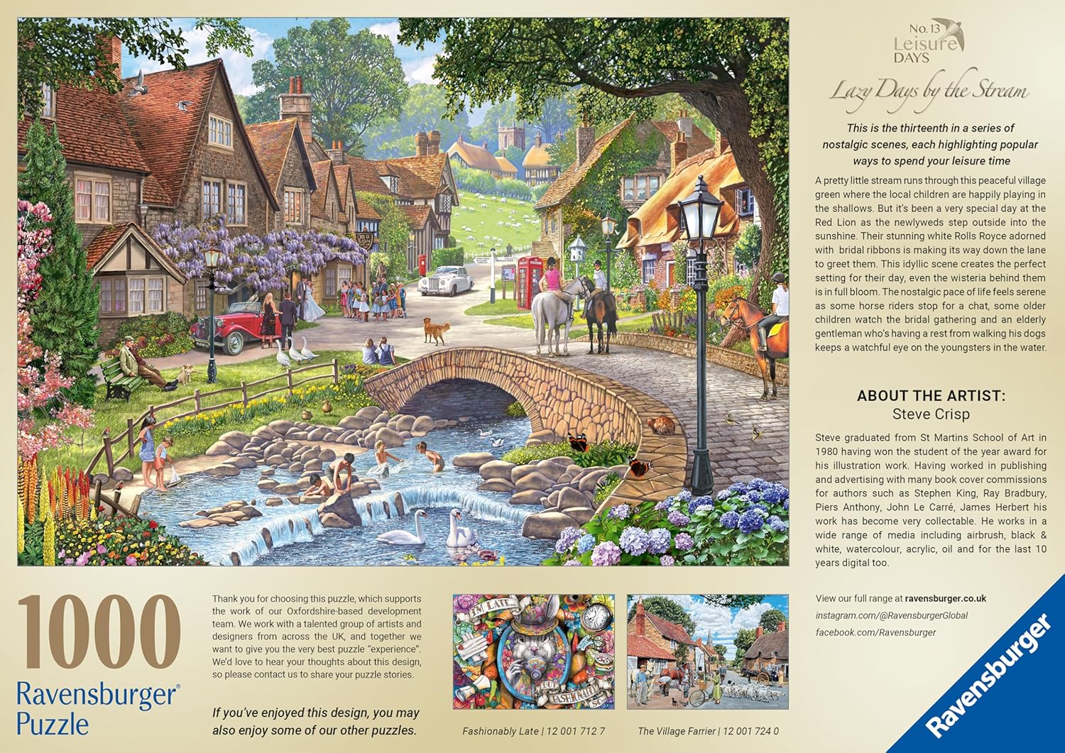 ** Pre- Order ** Leisure Days No.13: Lazy Days by the Stream by Steve Crisp - 1000 Piece Jigsaw Puzzle (Ravensburger)