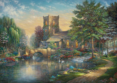 Willow Wood Chapel by Thomas Kinkade – 1000 Piece Jigsaw Puzzle (Schmidt)