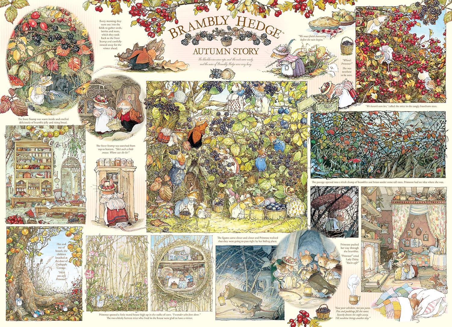 Brambly Hedge Autumn Story 1000 Piece Jigsaw Puzzle + Poster (Cobble Hill)