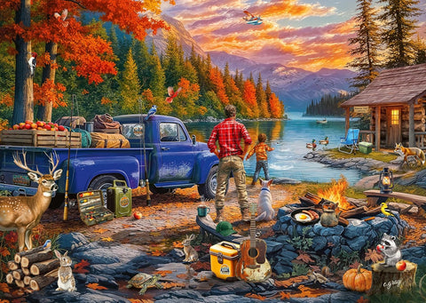 Sunset Lake - 300 XL Piece Large Format Jigsaw Puzzle (Ravensburger)