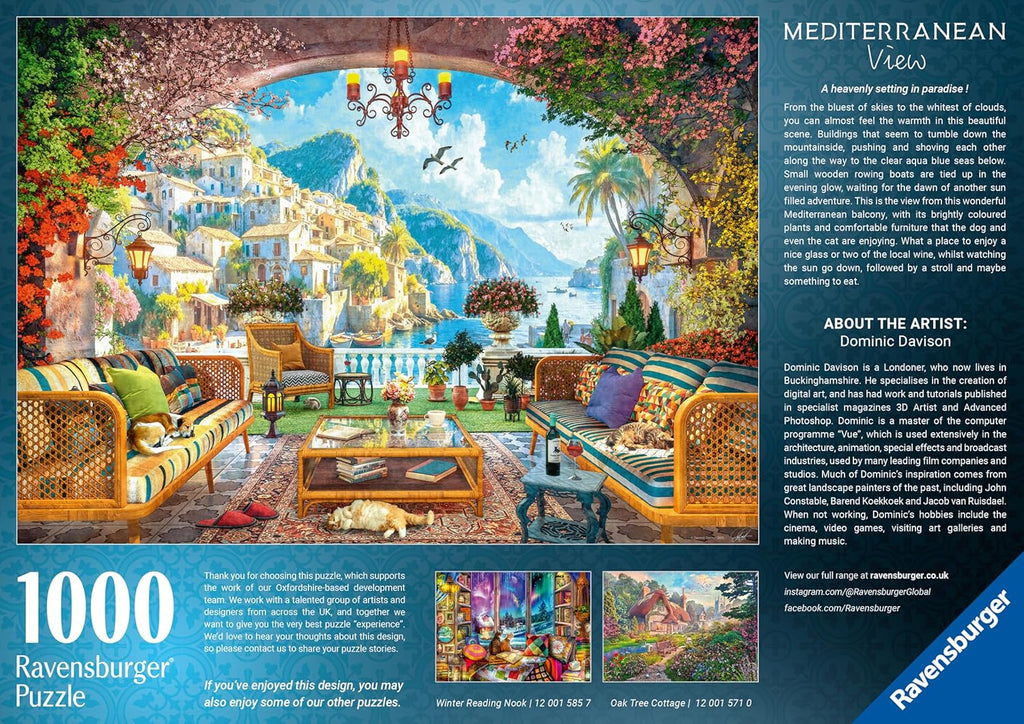Mediterranean Terrace View – 1000 Piece Jigsaw Puzzle (Ravensburger)