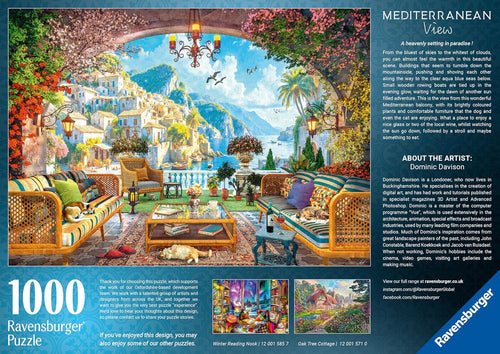 Mediterranean Terrace View – 1000 Piece Jigsaw Puzzle (Ravensburger) - Image 2