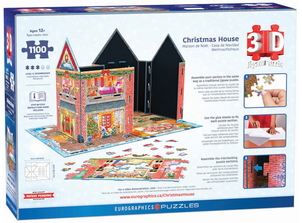 3D Christmas House – 1100 Piece Jigsaw Puzzle (Eurographics)
