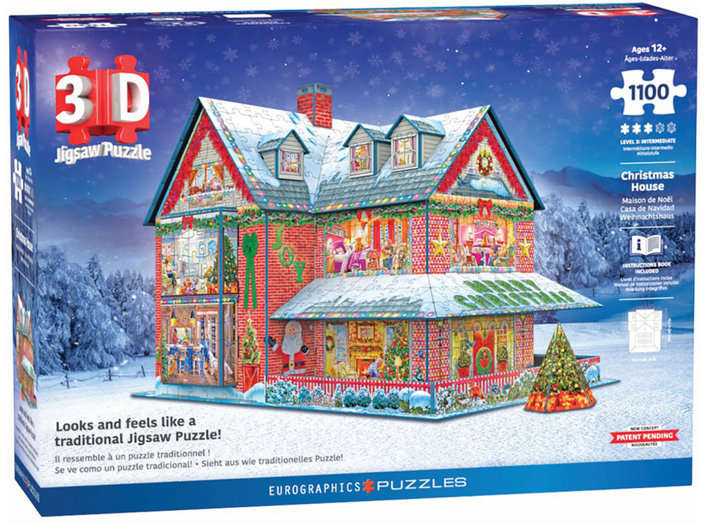 3D Christmas House – 1100 Piece Jigsaw Puzzle (Eurographics)