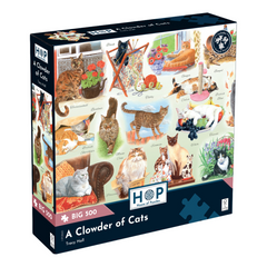 ** Pre-Order ** A Clowder of Cats by Tracy Hall - Big 500 Piece Jigsaw Puzzle (House of Puzzles)