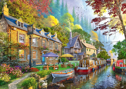 Down the Lane No.6 - Canal side Lane by Dominic Davison - 1000 Piece Jigsaw Puzzle (Ravensburger)