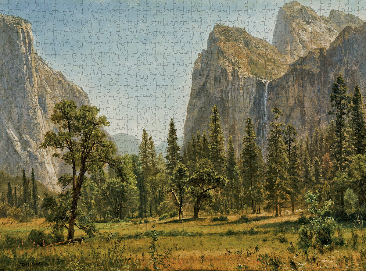 Made up: Bridal Veil Falls, Yosemite by Albert Bierstadt – 1000 Piece Jigsaw Puzzle (Pomegranate)