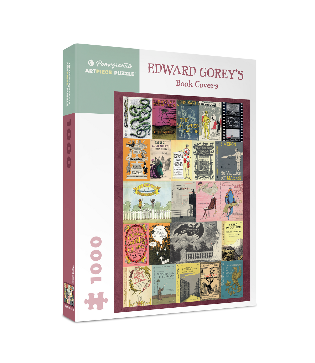 Box, turned right: Edward Gorey's Book Covers – 1000 Piece Jigsaw Puzzle (Pomegranate)
