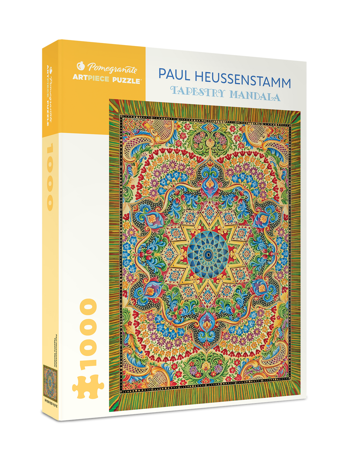 Box, turned right: Tapestry Mandala by Paul Heussenstamm – 1000 Piece Jigsaw Puzzle (Pomegranate)