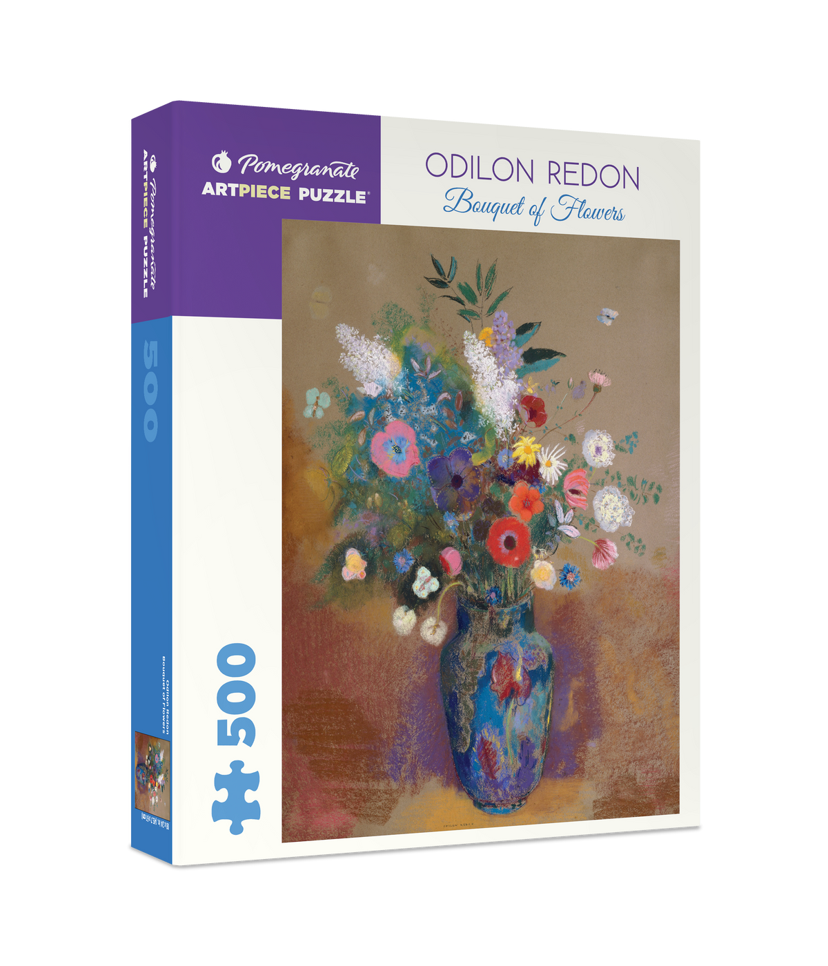Box, turned right: Bouquet of Flowers by Odilon Redon – 500 Piece Jigsaw Puzzle (Pomegranate)
