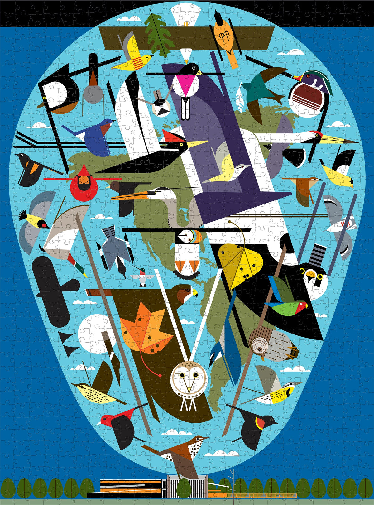 Made up: We Think the World of Birds by Charley Harper – 1000 Piece Jigsaw Puzzle (Pomegranate)