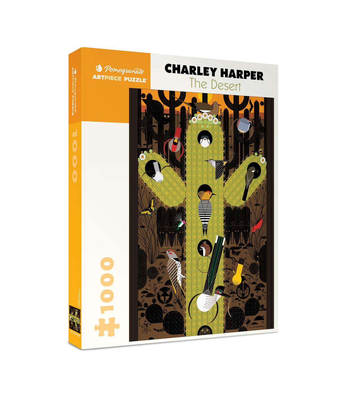 Box, turned right: The Desert by Charley Harper – 1000 Piece Jigsaw Puzzle (Pomegranate)