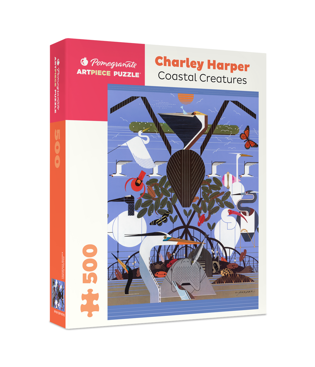 Box, turned right: Coastal Creatures by Charley Harper – 500 Piece Jigsaw Puzzle (Pomegranate)