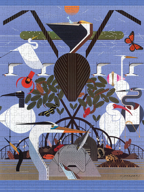 Made up: Coastal Creatures by Charley Harper – 500 Piece Jigsaw Puzzle (Pomegranate)