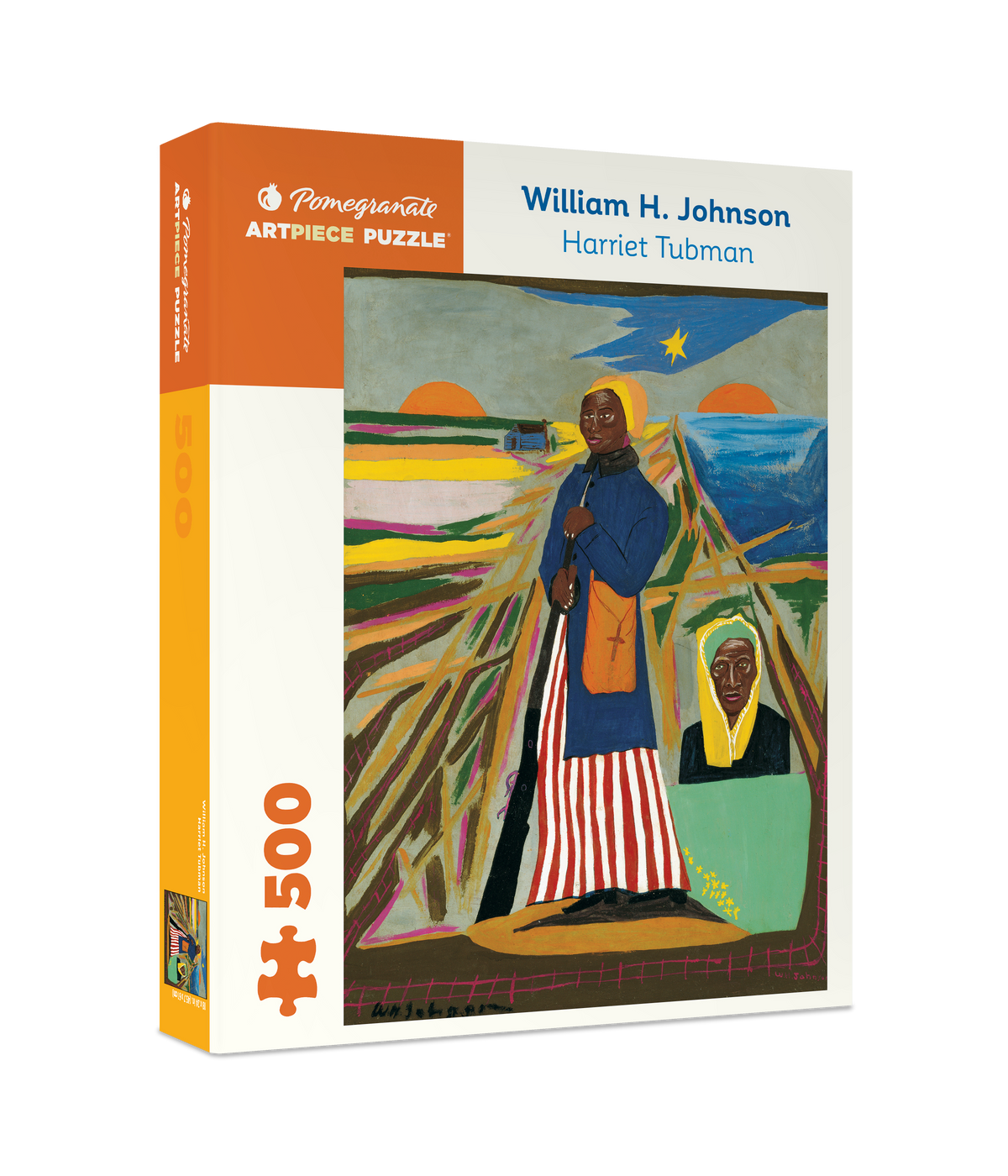 Box, turned right: Harriet Tubman by William H. Johnson – 500 Piece Jigsaw Puzzle (Pomegranate)