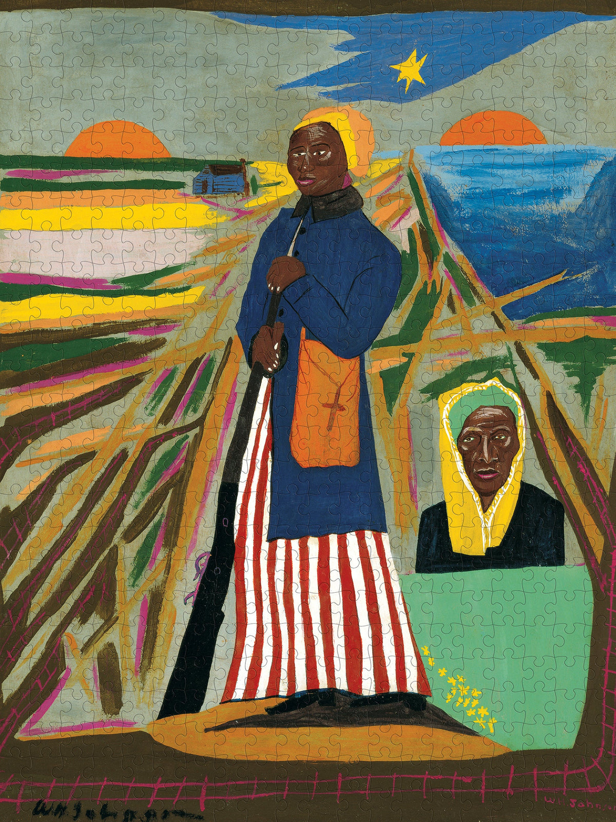 Made up: Harriet Tubman by William H. Johnson – 500 Piece Jigsaw Puzzle (Pomegranate)