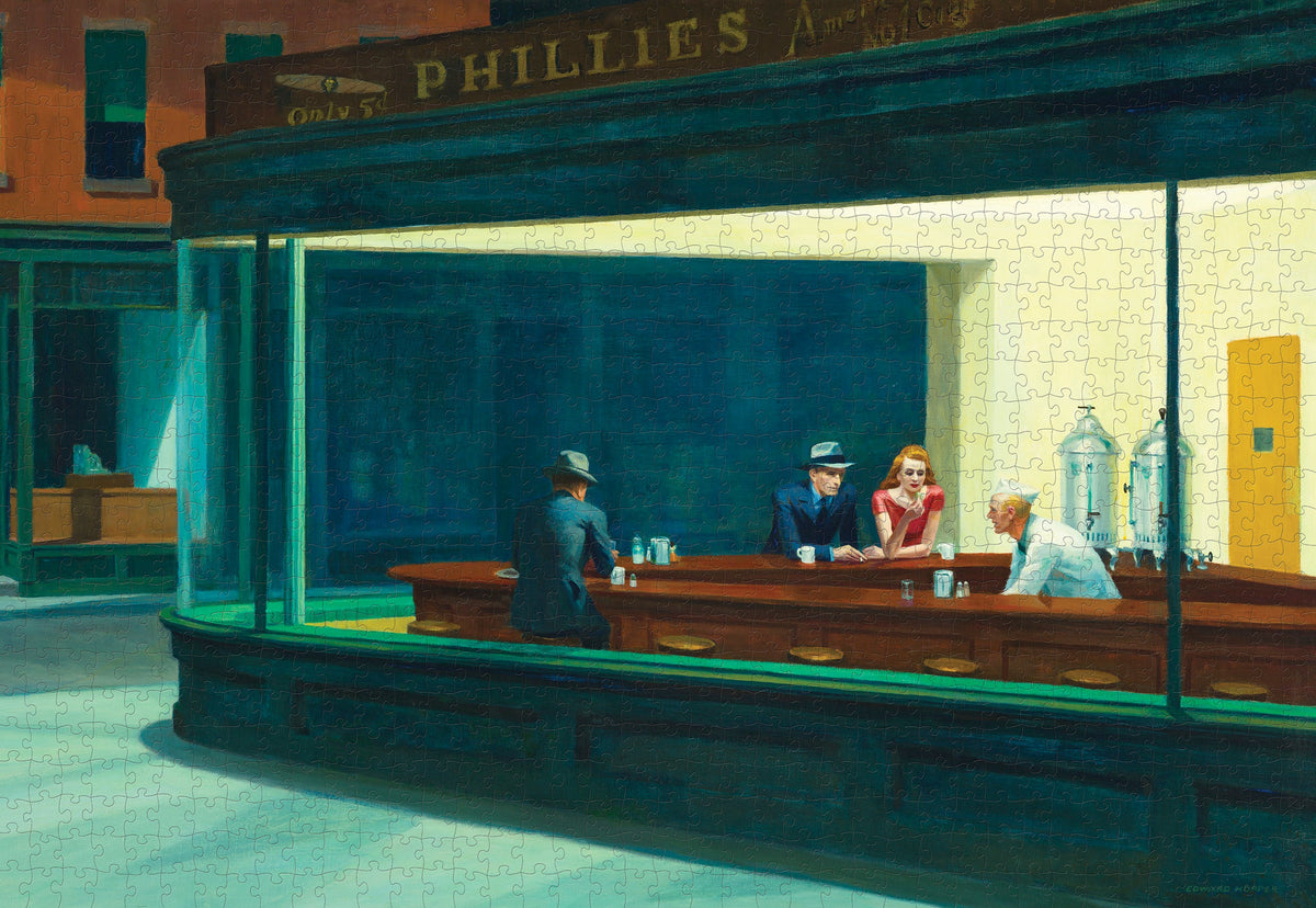 Made up: Nighthawks by Edward Hopper – 1000 Piece Jigsaw Puzzle (Pomegranate)