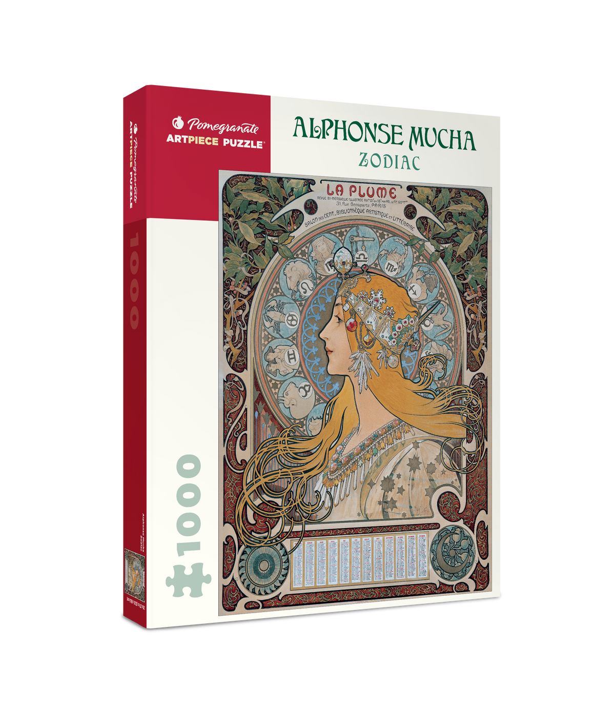 Box, turned right: Zodiac by Alphonse Mucha – 1000 Piece Jigsaw Puzzle (Pomegranate)