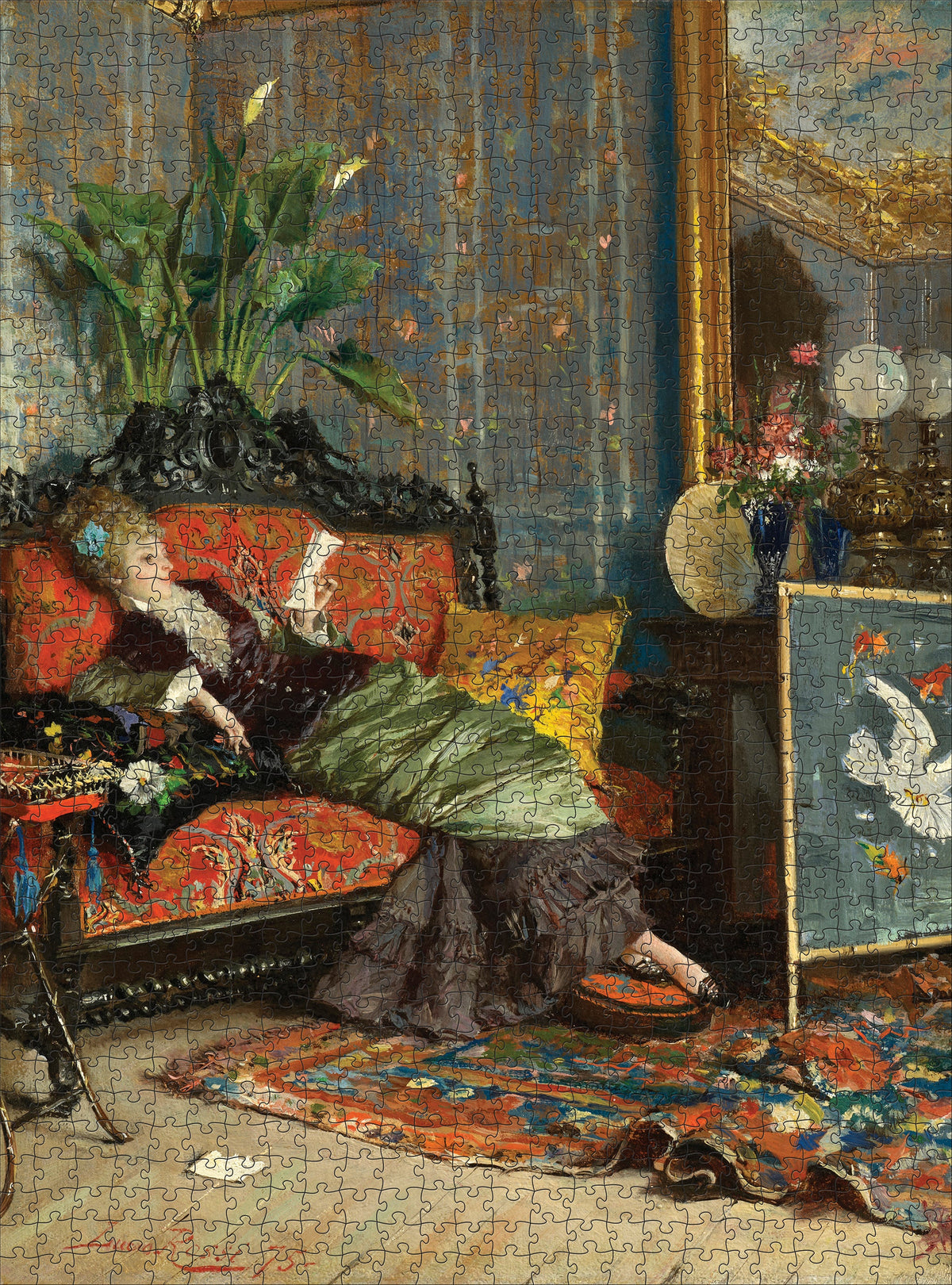 Made up: The Reading Woman – 1000 Piece Jigsaw Puzzle (Pomegranate)