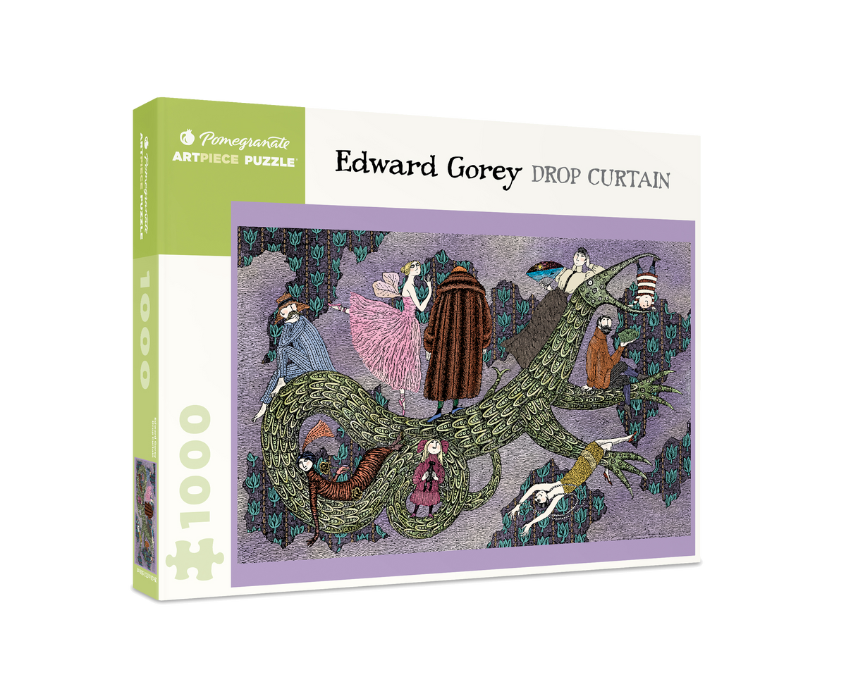 Box, turned right: Drop Curtain by Edward Gorey – 1000 Piece Jigsaw Puzzle (Pomegranate)