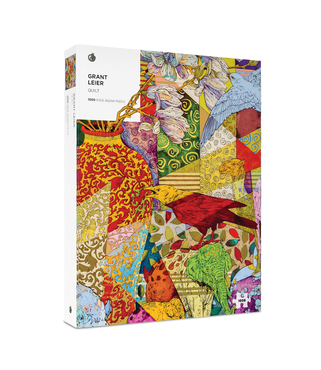 Box, turned right: Quilt by Grant Leier – 1000 Piece Jigsaw Puzzle (Pomegranate)