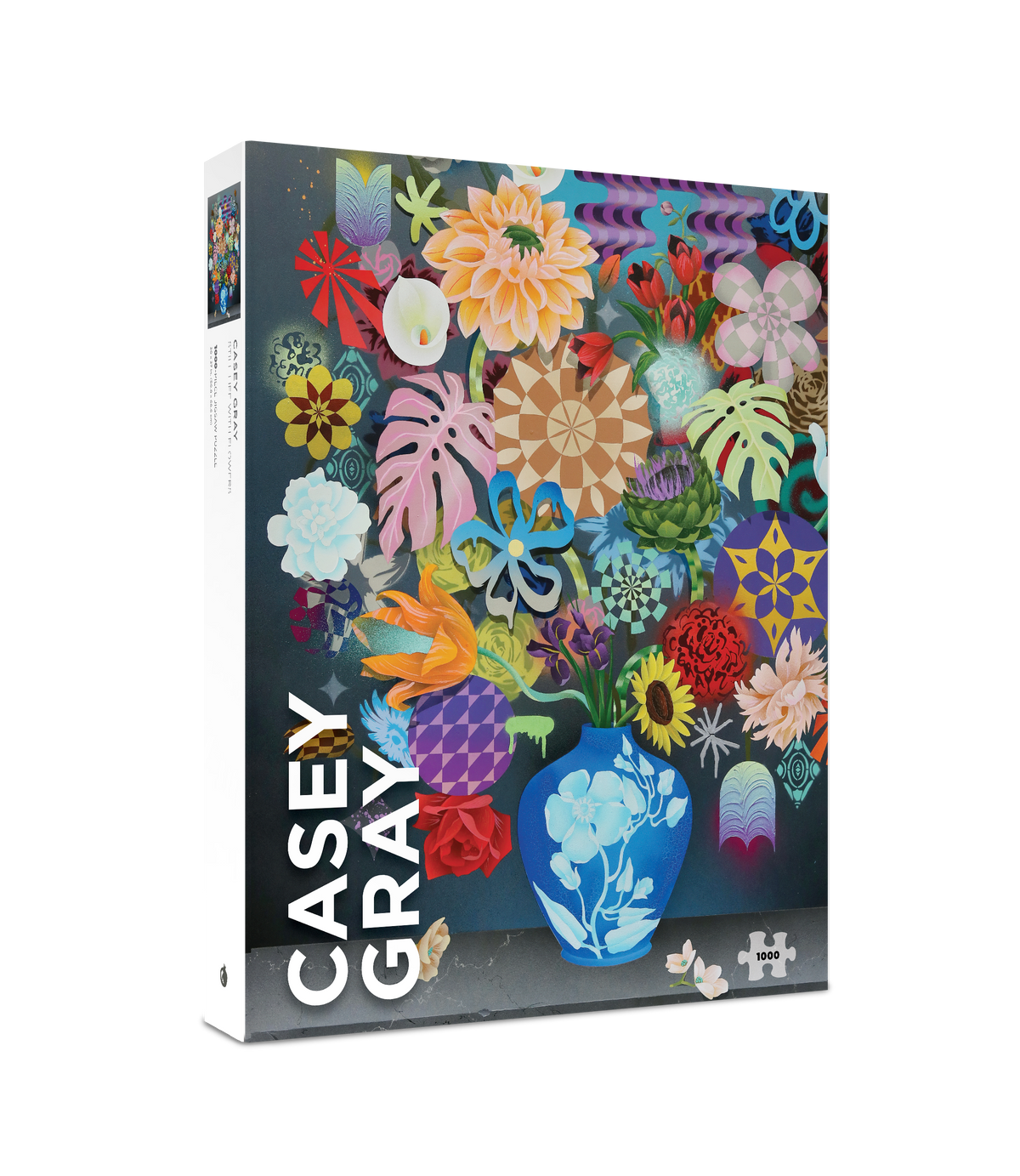 Box, turned right: Still Life with Flowers by Casey Gray – 1000 Piece Jigsaw Puzzle (Pomegranate)