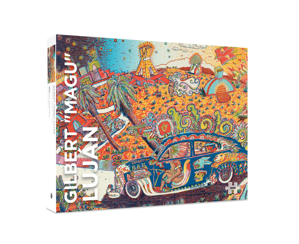 Box, turned right: Cruising Turtle Island by Gilbert “Magu” Luján – 1000 Piece Jigsaw Puzzle (Pomegranate)