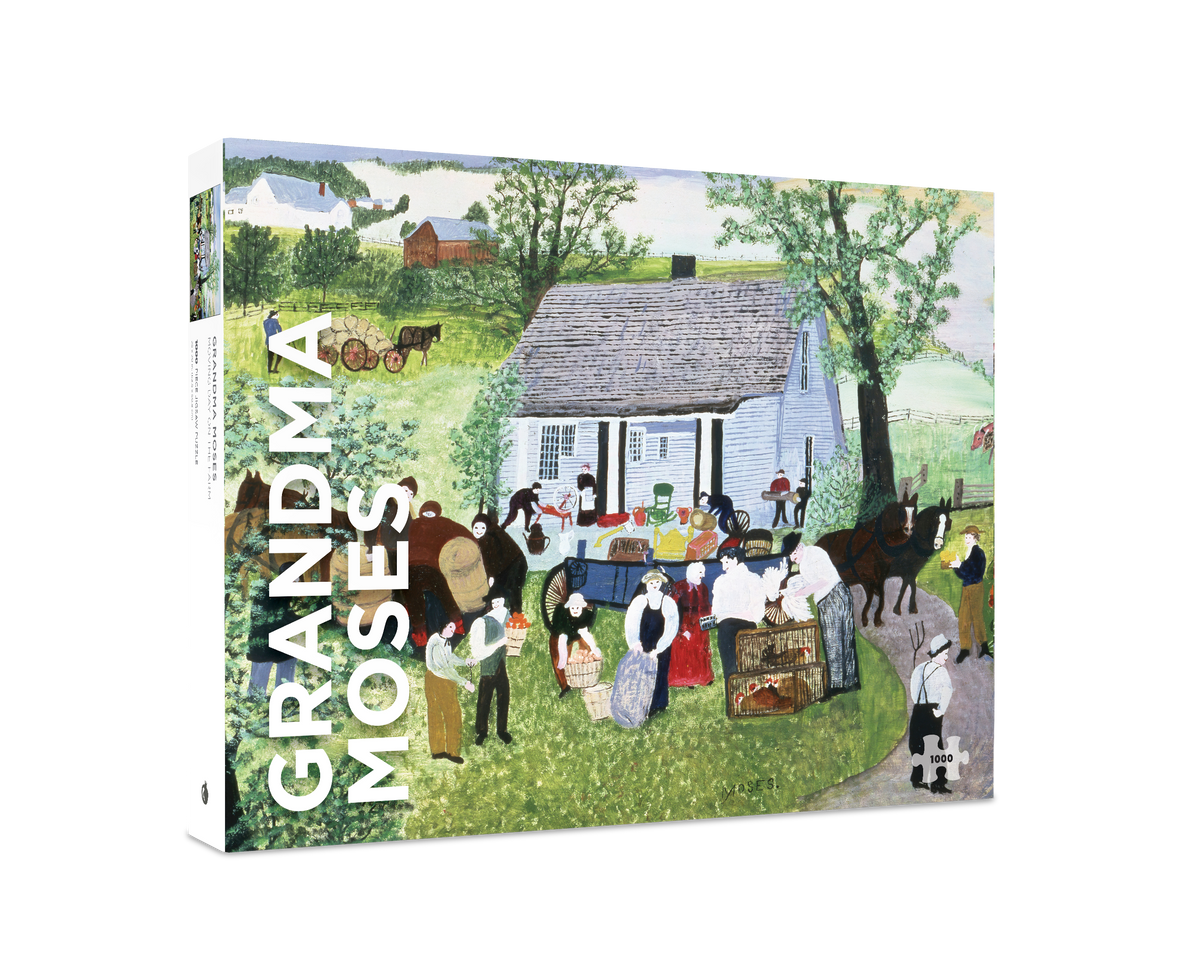 Box, turned right: Moving Day on the Farm by Grandma Moses – 1000 Piece Jigsaw Puzzle (Pomegranate)