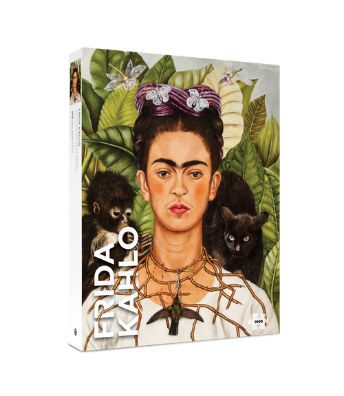 Self-Portrait with Thorn Necklace and Hummingbird by Frida Kahlo – 1000 Piece Jigsaw Puzzle (Pomegranate) - Completed Puzzle
