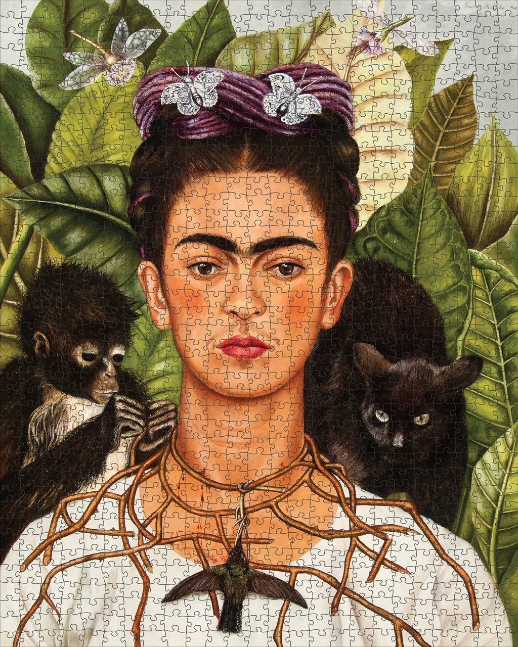 Self-Portrait with Thorn Necklace and Hummingbird by Frida Kahlo – 1000 Piece Jigsaw Puzzle (Pomegranate)