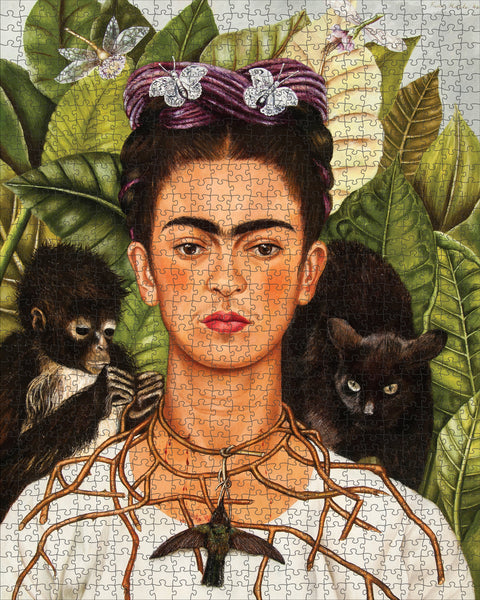 Self-Portrait with Thorn Necklace and Hummingbird by Frida Kahlo – 1000 Piece Jigsaw Puzzle (Pomegranate)