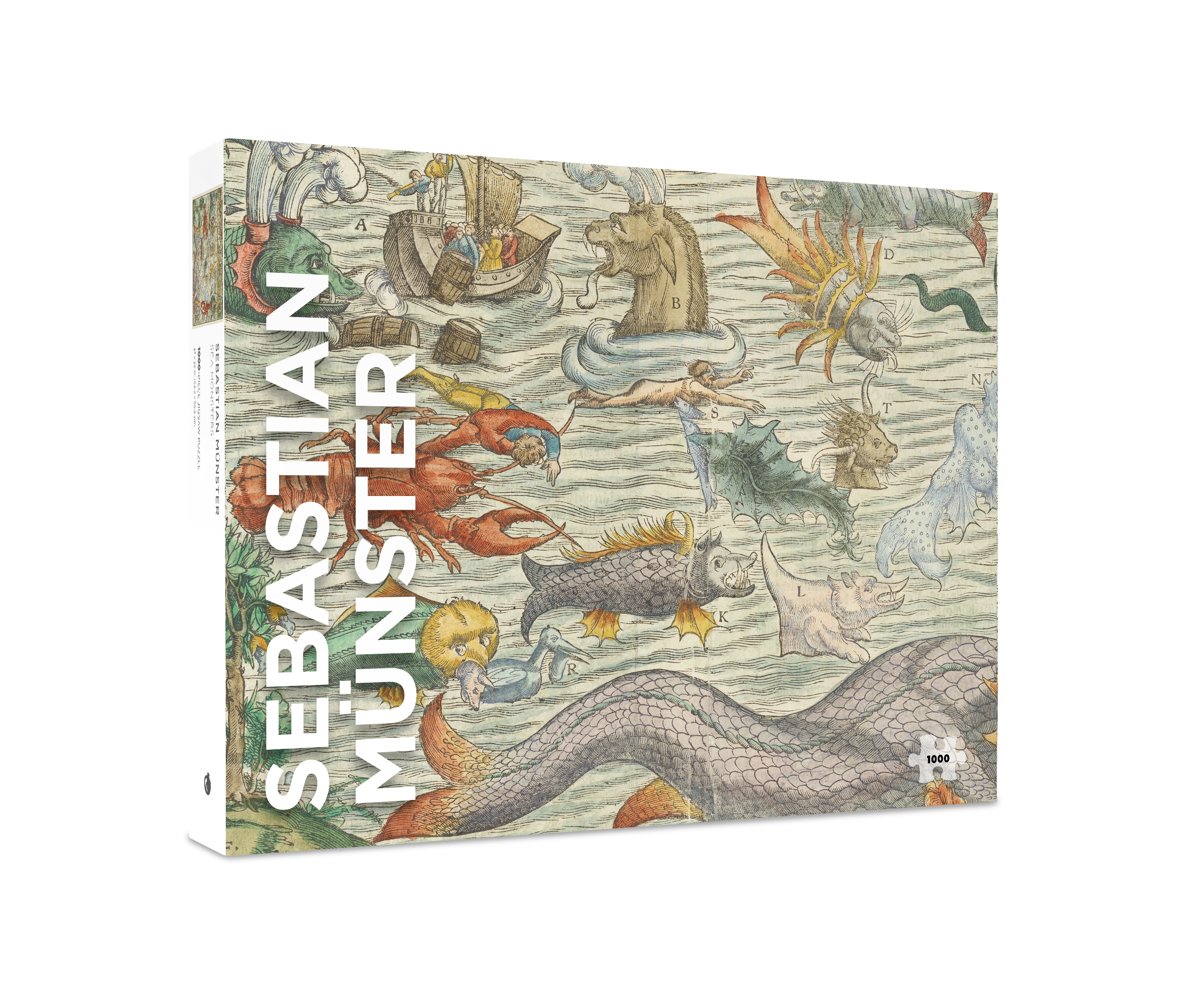 Sea Monsters by Sebastian Münster – 1000 Piece Jigsaw Puzzle (Pomegranate)