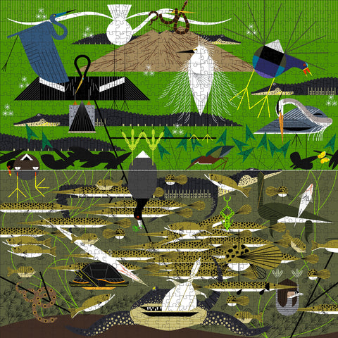 The Everglades by Charley Harper – 1000 Piece Jigsaw Puzzle (Pomegranate)