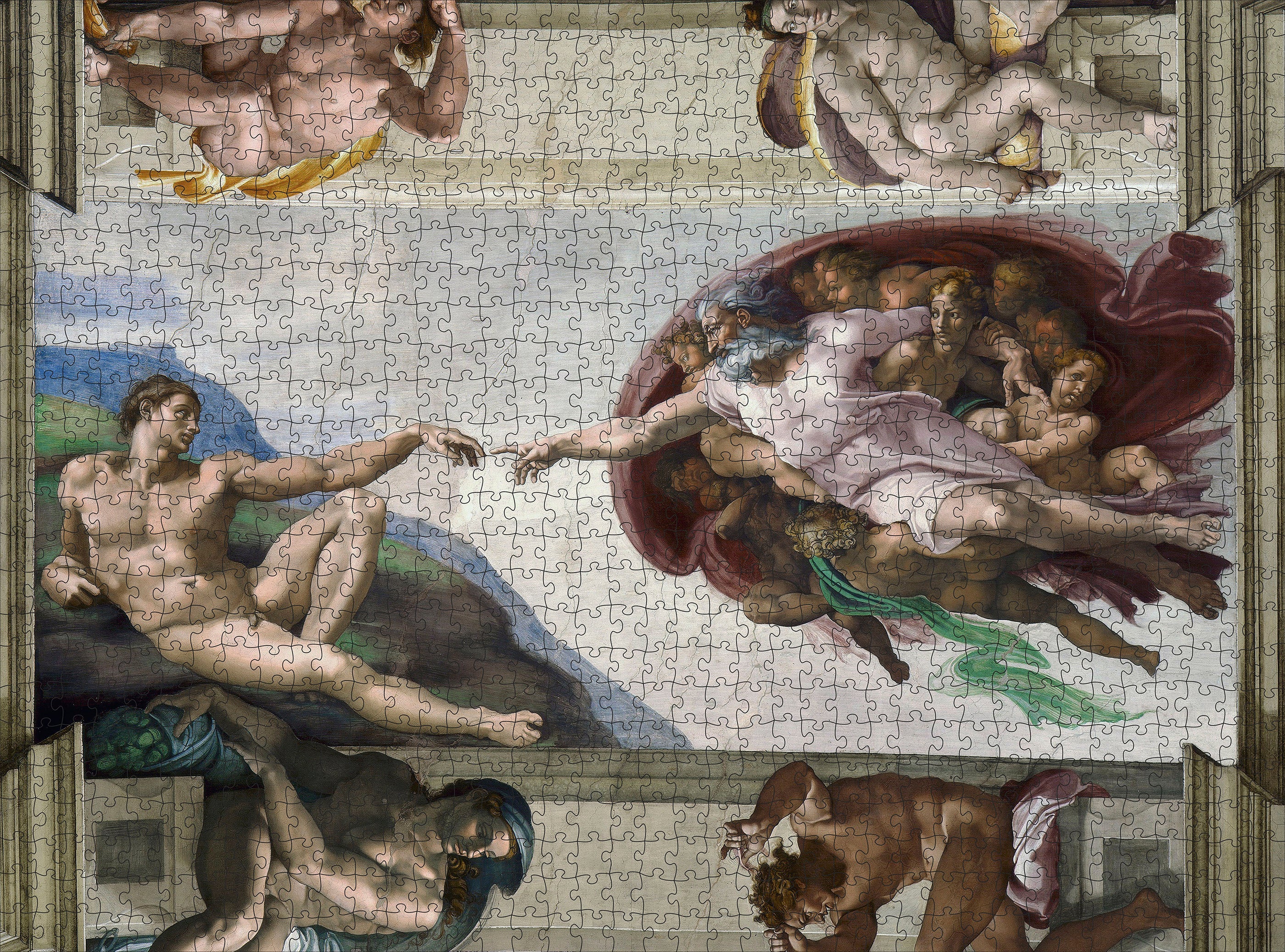 The Creation of Adam by Michelangelo – 1000 Piece Jigsaw Puzzle (Pomegranate)