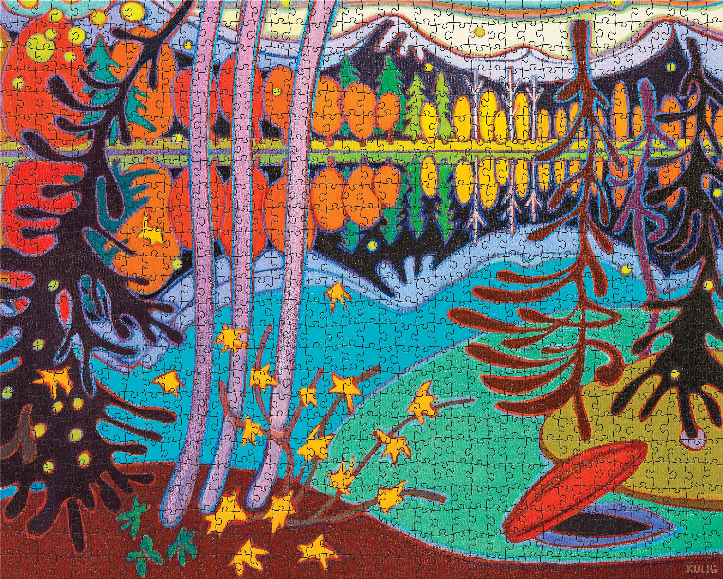 End of Canoe Ride by Darlene Kulig – 1000 Piece Jigsaw Puzzle (Pomegranate)