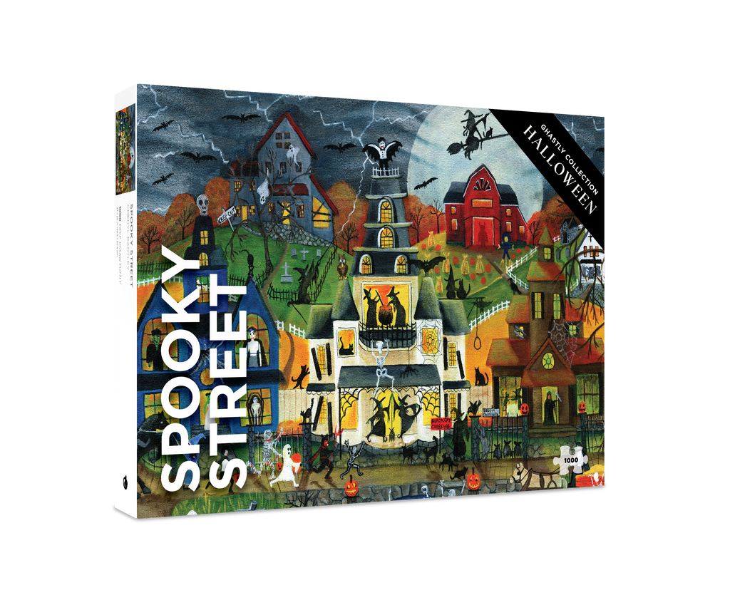 Spooky Street by Cheryl Bartley – 1000 Piece Jigsaw Puzzle (Pomegranate)