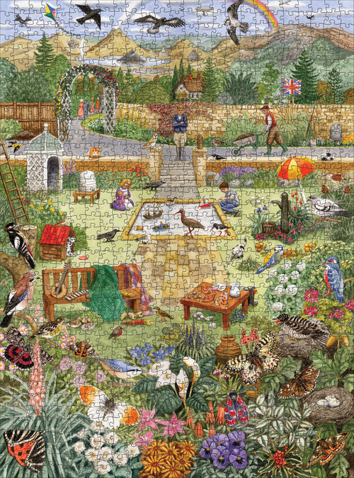 Alphabet Garden by Gale Pitt – 1000 Piece Jigsaw Puzzle (Pomegranate)