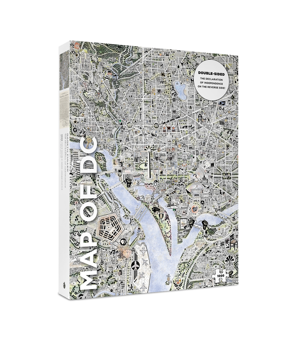 Map of DC and The Declaration of Independence by Gareth Fuller – 1000 Piece Double-Sided Jigsaw Puzzle (Pomegranate)