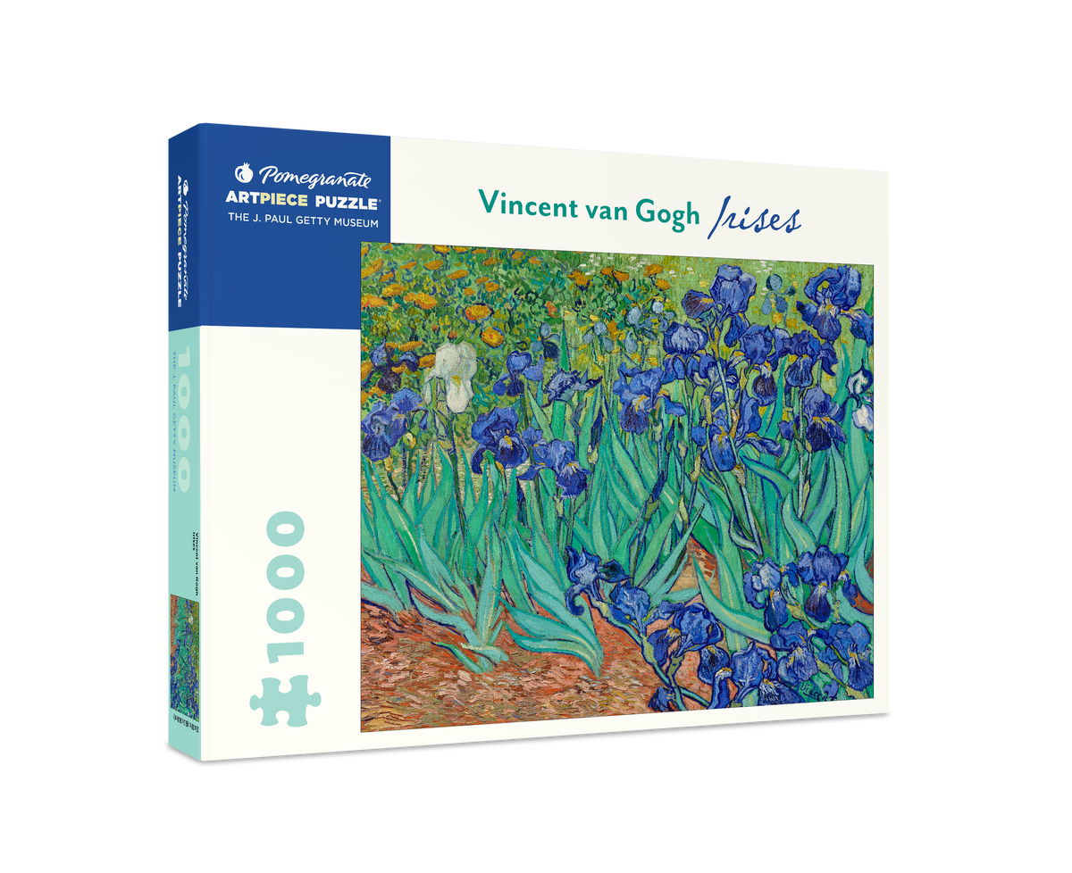 Box, turned right: Irises by Vincent van Gogh – 1000 Piece Jigsaw Puzzle (Pomegranate)