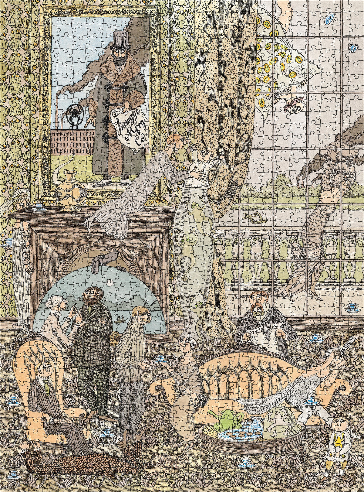Made up: Frawgge Mfrg. Co. by Edward Gorey – 1000 Piece Jigsaw Puzzle (Pomegranate)