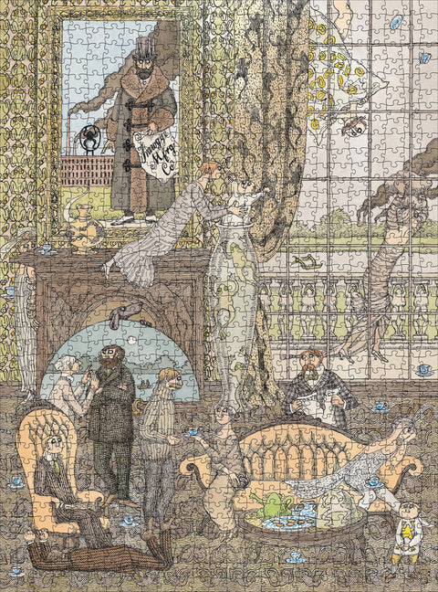 Made up: Frawgge Mfrg. Co. by Edward Gorey – 1000 Piece Jigsaw Puzzle (Pomegranate)