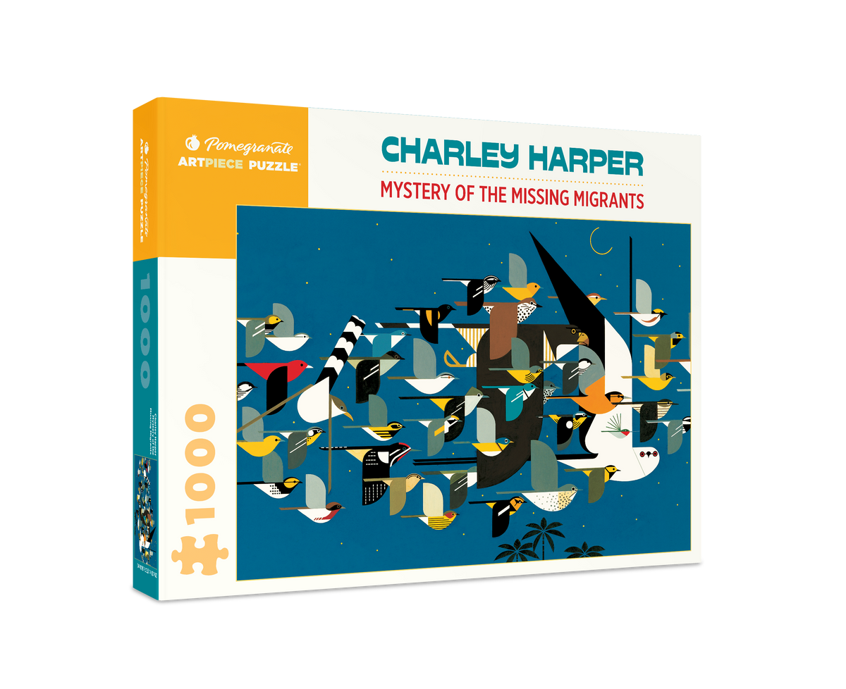 Box, turned right: Mystery of the Missing Migrants by Charley Harper – 1000 Piece Jigsaw Puzzle (Pomegranate)