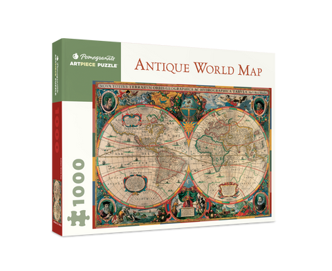 Box, turned right: Antique World Map – 1000 Piece Jigsaw Puzzle (Pomegranate)