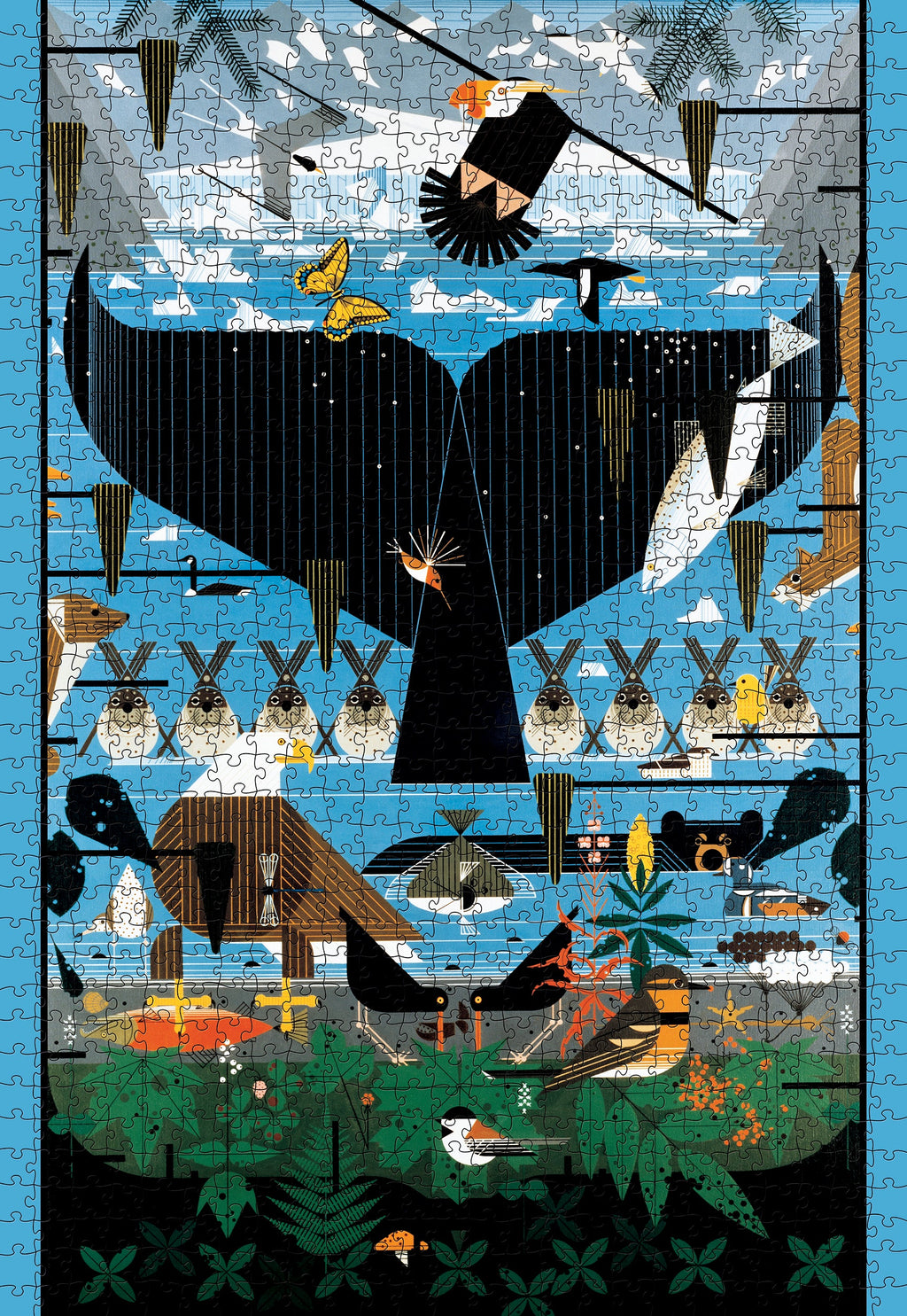 Made up: Glacier Bay, Alaska by Charley Harper – 1000 Piece Jigsaw Puzzle (Pomegranate)