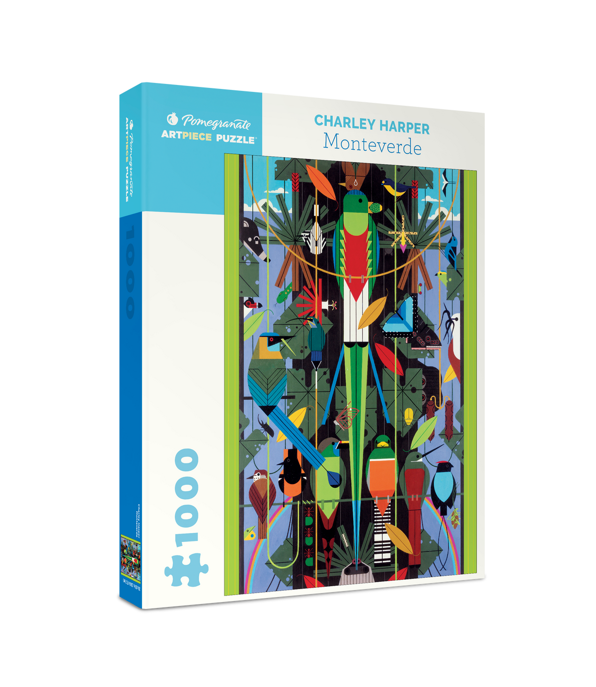 Box, turned right: Monteverde by Charley Harper – 1000 Piece Jigsaw Puzzle (Pomegranate)