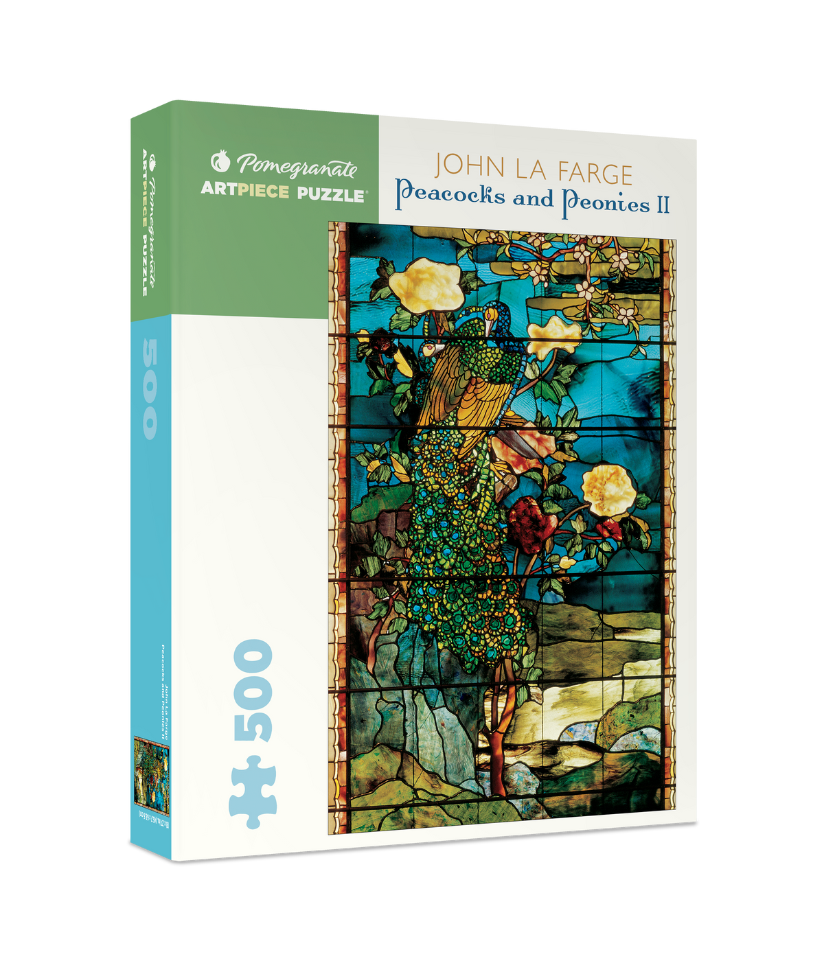 Box, turned right: Peacocks and Peonies II by John La Farge – 500 Piece Jigsaw Puzzle (Pomegranate)