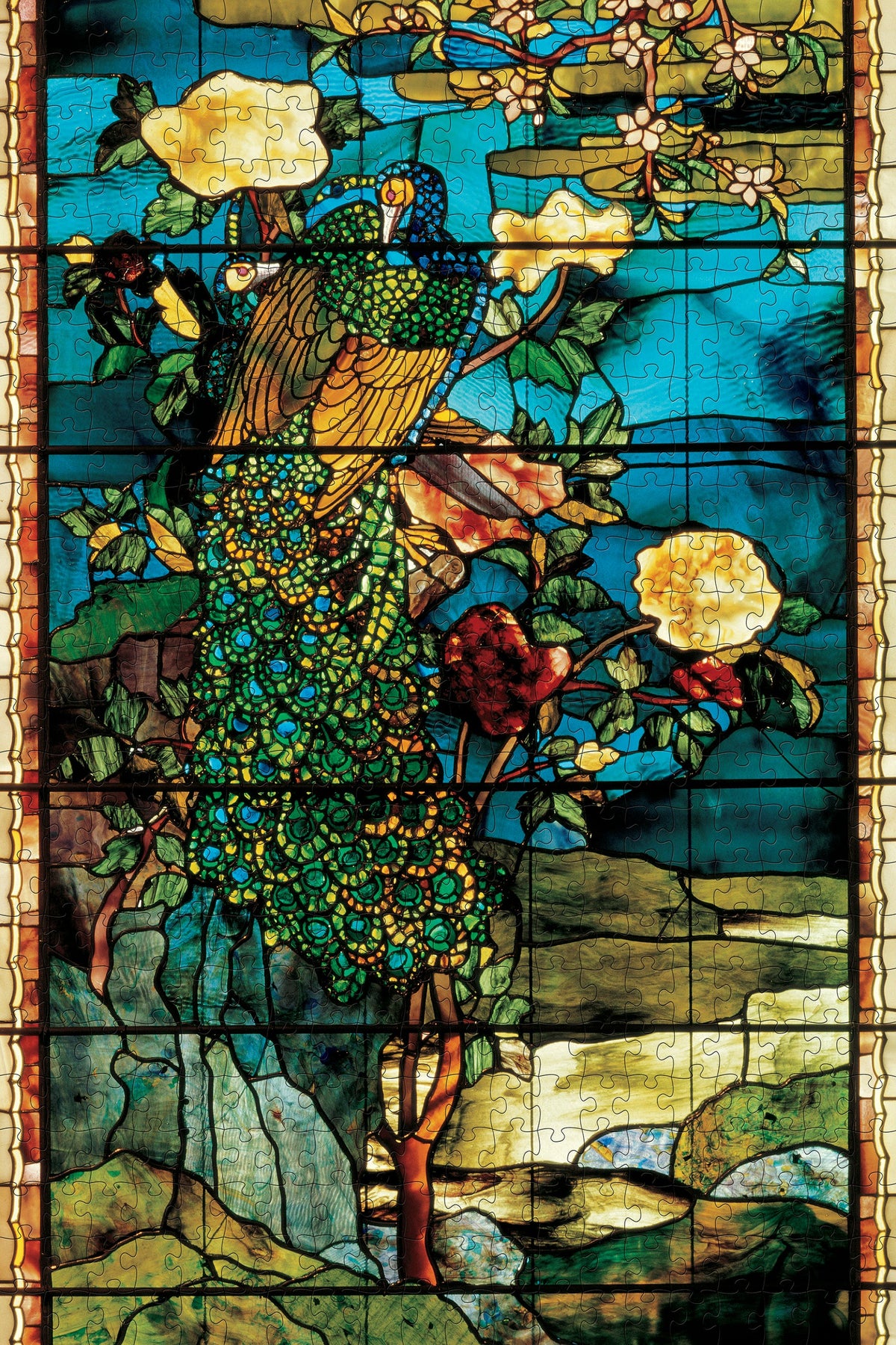 Made up: Peacocks and Peonies II by John La Farge – 500 Piece Jigsaw Puzzle (Pomegranate)
