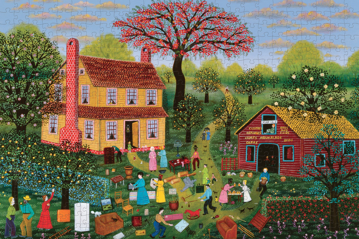 Made up: Yard Sale by Mattie Lou O'Kelley – 500 Piece Jigsaw Puzzle (Pomegranate)