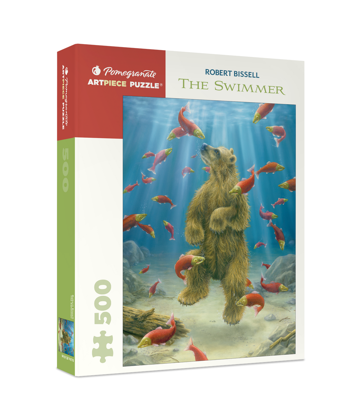 Box, turned right: The Swimmer by Robert Bissell – 500 Piece Jigsaw Puzzle (Pomegranate)